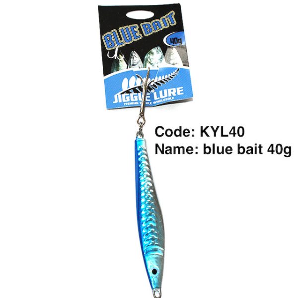 Kahawai lure blue bait spinner lure 40g shining blue JIGGLE LURE FISHING TACKLE WHOLESALE