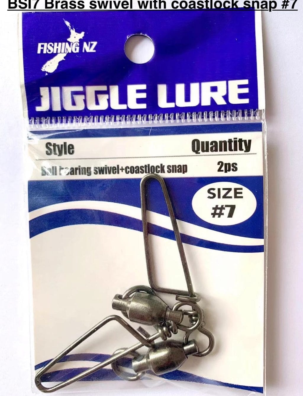 Brass swivel with coastlock snap 7 JIGGLE LURE FISHING TACKLE WHOLESALE